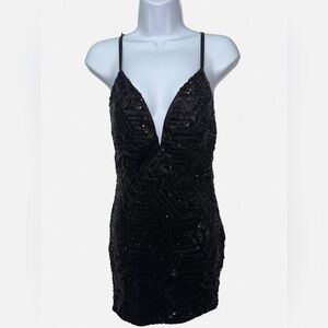 Windsor Black Sequin Mini Dress